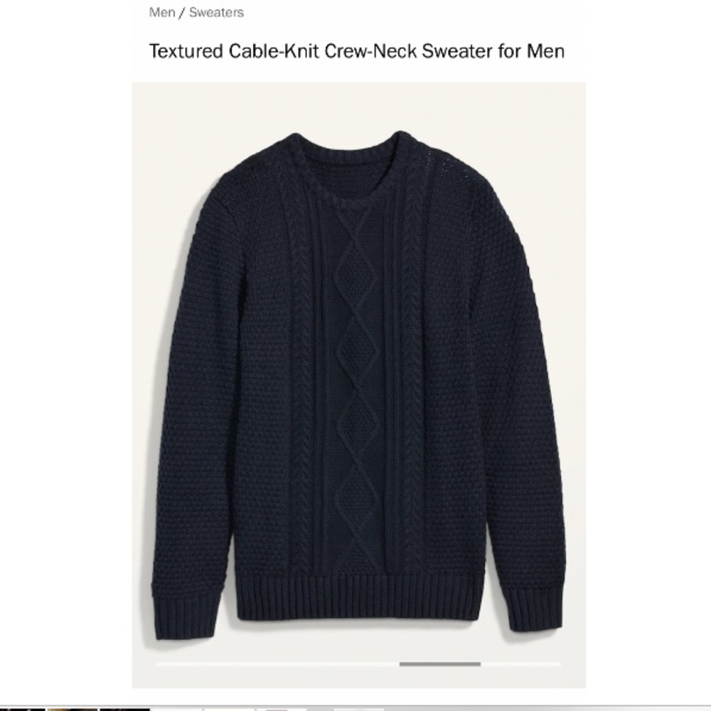 Men’s navy Old Navy cable knit sweater